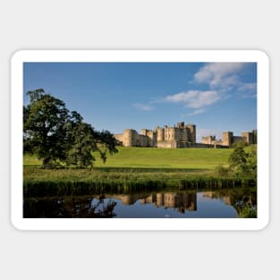 Alnwick Castle reflected in the River Aln Sticker